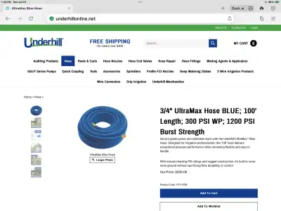 Underhill UltraMax Blue Hose 3/4-inch 100-foot, View more