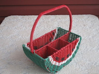 Unique Watermelon Shape Basket --Ideal for Picnics, BBQs, Etc