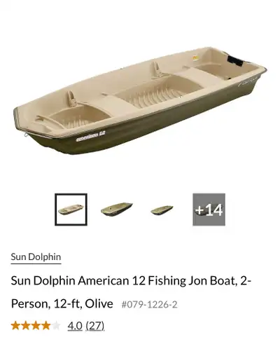 Jon boat in good used condition just sun faded on bottom some surface scratches