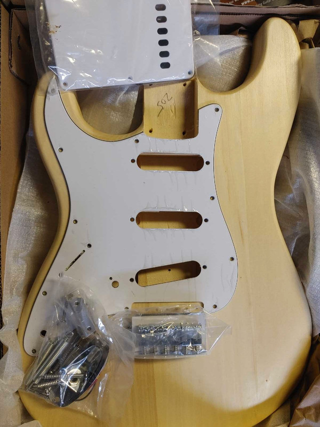 Unfinished Lefty Strat Body + Pickguard + Hardware in Guitars in Belleville - Image 3