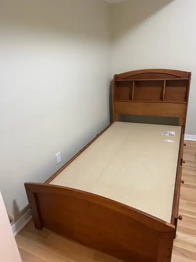 Twin (39”) Solid Wood Bed Frame with Storage Drawers, View more