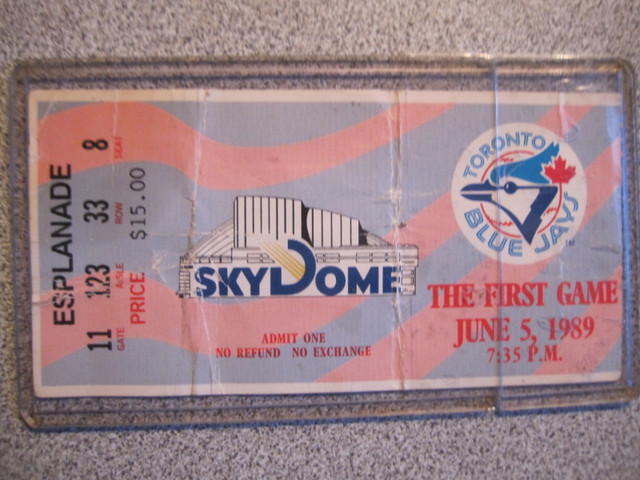 Toronto Blue Jays First Game Skydome Ticket 1989 Baseball in Arts & Collectibles in City of Toronto