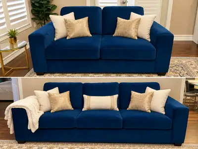 Blue Velvet Sofa, View more