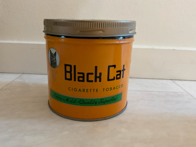 2 Black Cat Tobacco Tins in Arts & Collectibles in Saskatoon - Image 2