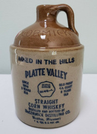 1978 McCormick Pottery Platte Valley Straight Corn Whiskey Jar