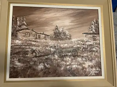 A Henry Beaudry painting of an Old Cabin. It is 19"x15". $550