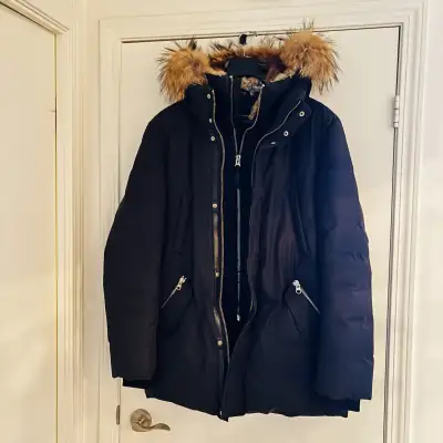 $1900 Mackage Edward Down Parka with Fur Hood, Size 40, View more