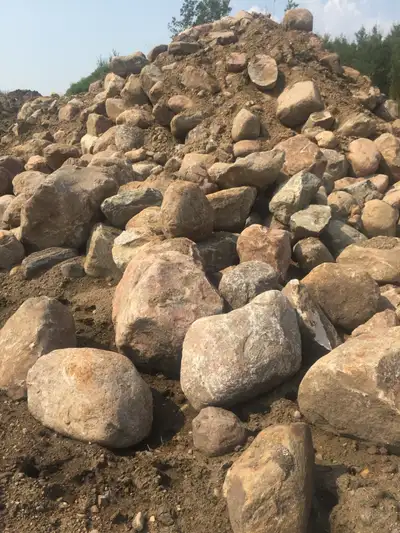 8 inch to 8 foot rock. (Sand also available) Multiple large piles to choose from. only selling by th...