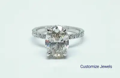 ★ Stone Details: ➙ Stone Type: Lab Created Diamond ➙ Carat Weight: 2.0CT ➙ Shape: Oval ➙ Color: H ➙...