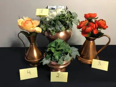 Copper vases can be used alone or add some dried flowers, greenery, plants, potpourri or keys (flowe...