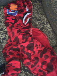 Bape hoodie red size: XS