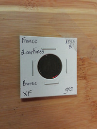 1856 france 2 centimes Bronze XF B token