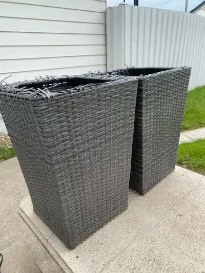 Wicker style plant holders, View more