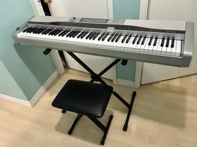 Casio Piano 88 weighted keys PX555R w stand/pedal/bench , View more