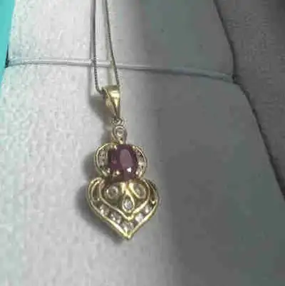 18 k ruby and diamonds necklace, View more