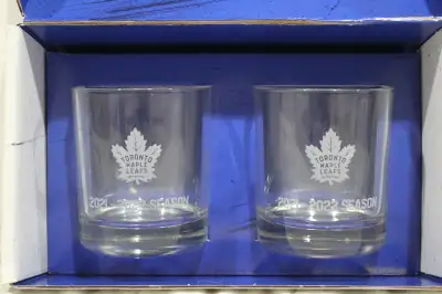 a set of 2 Toronto Maple Leafs whiskey glass tumblers from the 2021/22 season ticket holders collect...
