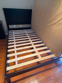Solid wood queen size bed frame and board