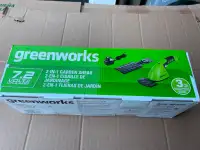 New - Greenworks 2-In-1 Garden Shear.