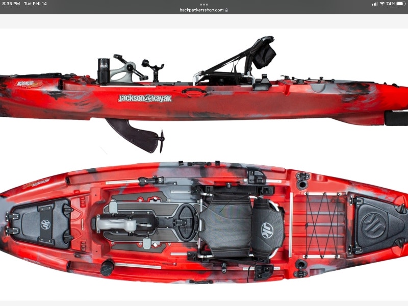 Pedal fishing kayak Jackson Wilderness Ocean Coosa FD Water Sports