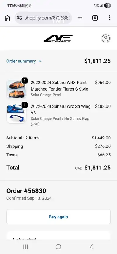 $1200 OBO still in boxes unopened. I am selling a set of new 2022-2024 Subaru WRX paint-matched fend...