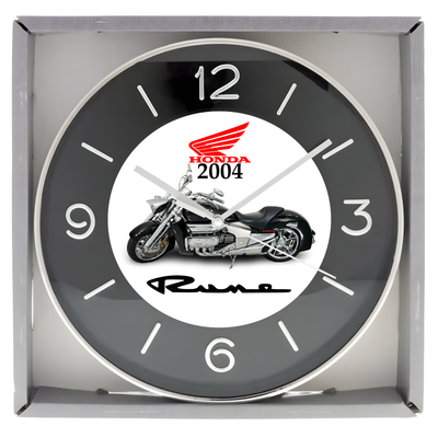 Brand new boxed wall clock approximately 10 inches in diameter featuring Custom designed artwork. Cl...