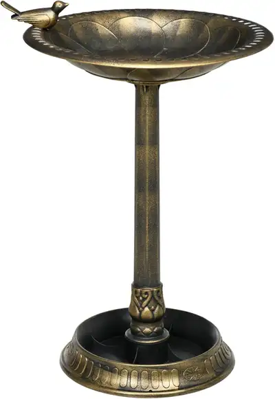 Outsunny 28" Tall Antique Bird Bath for Outdoors, Vintage Style, View more