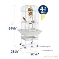 Prevue Hendryx Dometop Bird Cage, Chalk,  Powder-Coated Iron