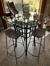Bar style table and chairs 