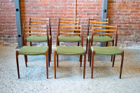 Set of Six 1960s Brazilian Rosewood Model 78 Chairs