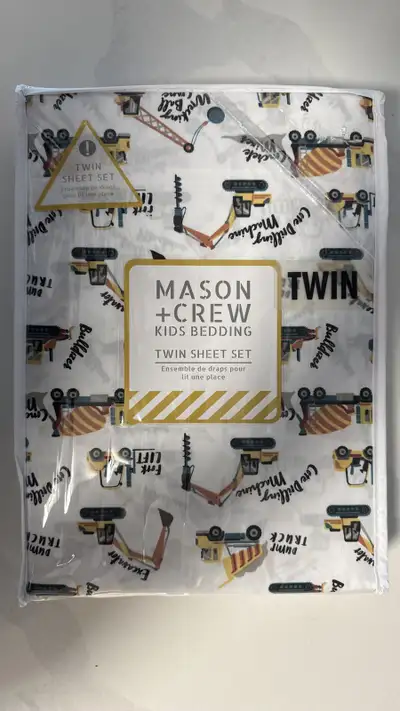 NEW - Construction Fitted Fitted Twin Size Bedding Sheet, View more