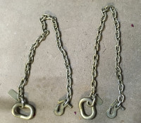 Agricultural Safety Chains - 3/8" by 60" - Clevis & Latch Hooks