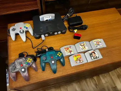 N64 console, games and expansion pak (see prices), View more