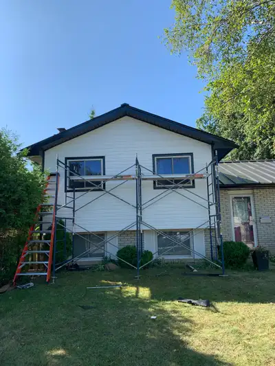 Vinyl siding starting at $7/sq ft supplied and installed. We also install Hardie board, steel siding...