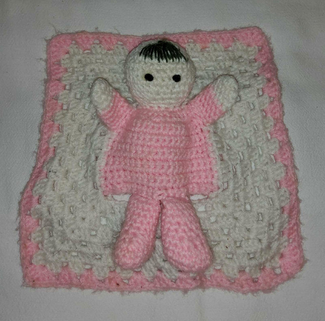 Baby Doll Hand Puppet Security Blanket Lovey Toy Pink & White in Toys & Games in Truro - Image 2