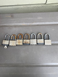  Eight keyed alike padlocks