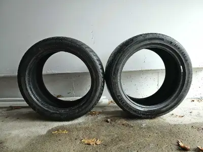 2 x 235/45ZR17 car tires and spare tire rim. Barely used with excellent tire treads. Michelin Pilot...