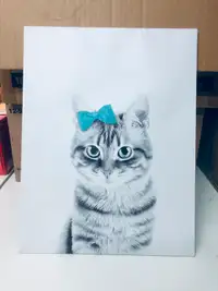 Monochrome Cat Canva Wall Decor 13x10"