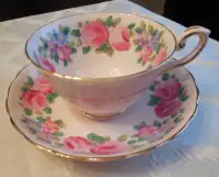 Tuscan Pink Fine English Bone China Tea Cup & Saucer