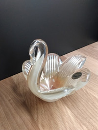 Vintage Beige Murano Glass Swan (Dish) - made in Italy