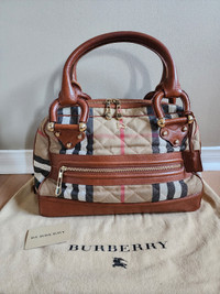 Authentic Burberry House Check Quilted Canvas Tote Bag