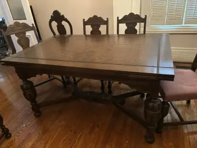 Dining room set:  extendable table, 6 chairs, buffet and hutch, View more