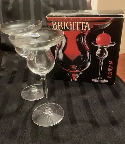 BOHEMIA GLASS CANDLESTICKS (set of 2) by BRIGITTA, View more