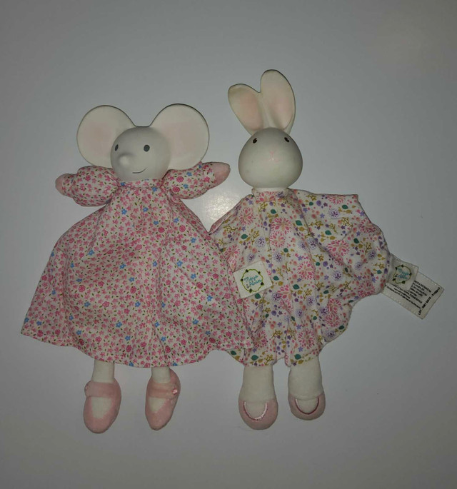 Meiya & Alvin Mouse & Bunny Baby Lovey Dolls Teether Toys in Toys & Games in Truro