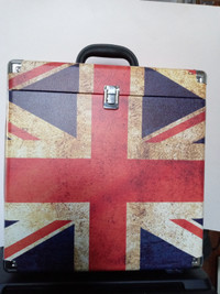 COLLECTOR STORAGE CASE FOR VINYL TURNTABLE RECORDS, UK FLAG