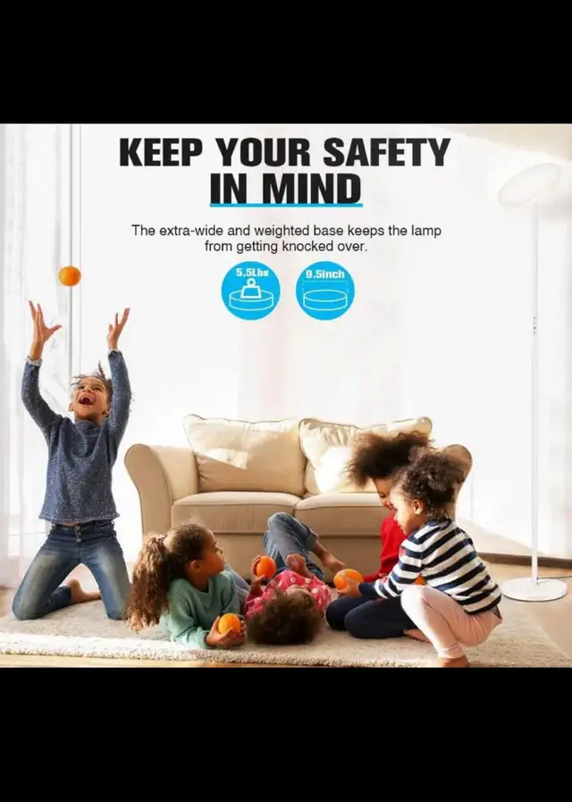 Floor Lamp Modern, LED Torchiere Lamp 30W 3000LM, Tall Standing in Indoor Lighting & Fans in Hamilton - Image 6