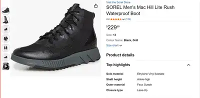 Waterproof Men's Boots. Urban Sorel, View more