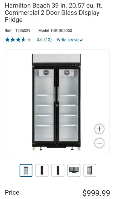 Hamilton Beach 39 in. 20.57 cu. ft. Commercial 2 Door Glass, View more