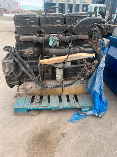 Cummins n14 engine I have no info other then pics as it’s just sitting at our shop . On a skid make...