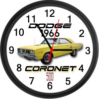 1966 Dodge Coronet 500 Custom Wall Clock - Brand New - MOPAR