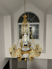 Chandelier antique gold plated 